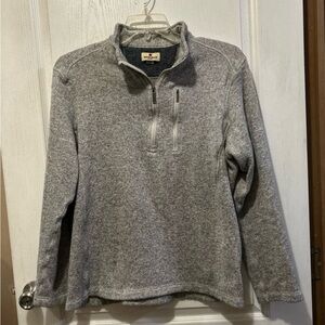 Woolrich Men's Large Heather Gray Pullover 1/4 Zip-Up Sweater